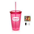 Double Wall Tumbler Cup with Chewing Gum - Pink